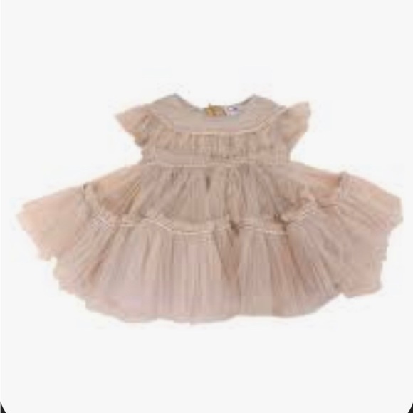 Charming Tan Kids Formal Dress by kid couture brand Raspberry Plum - Picture 2 of 2